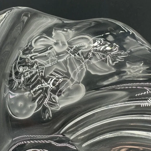 Mikasa Studio One "Holiday Flair" Swirl Crystal BonBon Dish Germany Frosted - Picture 5 of 6